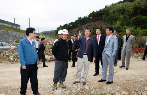 KTX노선과동해남부선연결공사민원현장점검